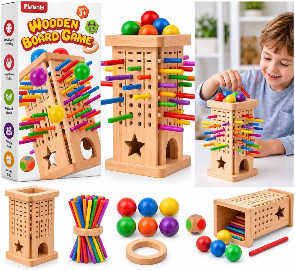 PiuNemky Wooden Montessori Educational Board Game